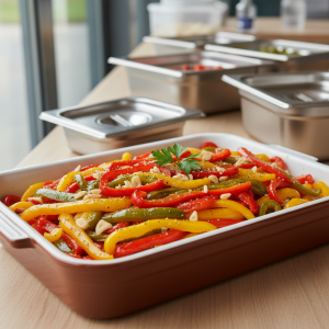 Poivrons sautés à l'ail - Recette restauration collective