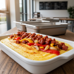 Polenta au chorizo et poivrons - Recette restauration collective