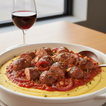 Polenta aux saucisses et sauce tomate - Recette restauration collective