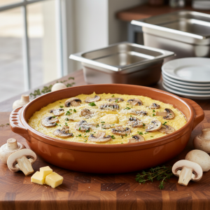 Polenta crémeuse aux champignons - Recette restauration collective