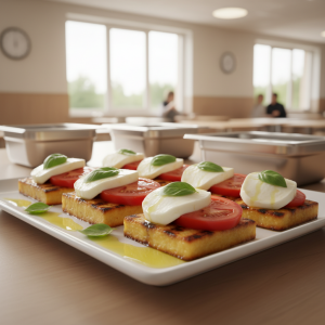 Polenta grillée à la tomate et mozzarella - Recette restauration collective