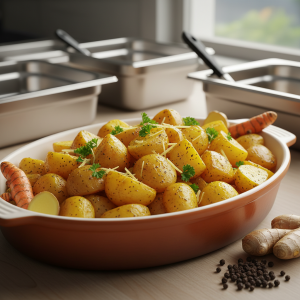 Pommes de terre au curcuma - Recette restauration collective