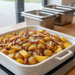 Pommes de terre au lard alsaciennes - Recette restauration collective