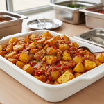 Pommes de terre façon patatas bravas - Recette restauration collective