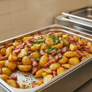 Pommes de terre sautées au lard - Recette restauration collective