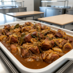 Porc braisé aux oignons - Recette restauration collective