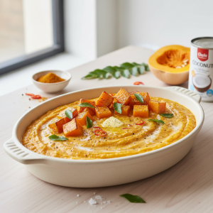 Purée de courge butternut au curry - Recette restauration collective