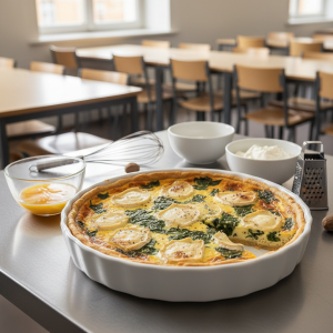 Quiche aux épinards et chèvre - Recette restauration collective