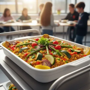 Quinoa paella végétarienne - Recette restauration collective