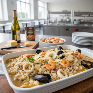 Risotto aux fruits de mer - Recette restauration collective