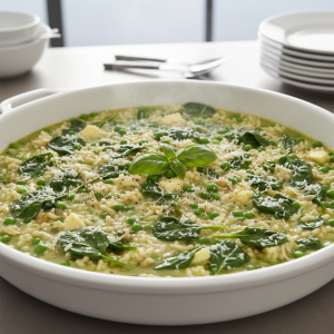 Risotto aux légumes verts - Recette restauration collective