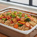 Riz au jasmin aux légumes et tofu - Recette restauration collective