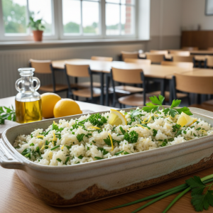Riz blanc au citron et herbes - Recette restauration collective
