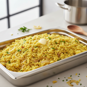 Riz blanc pilaf - Recette restauration collective