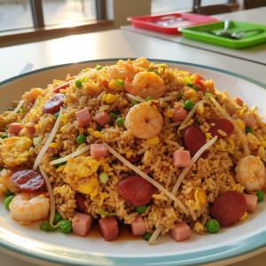 Riz cantonais au jambon - Recette restauration collective