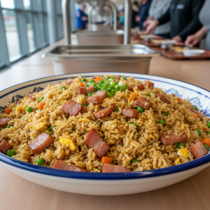 Riz cantonais au lard - Recette restauration collective