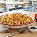 Riz cantonais aux crevettes et porc - Recette restauration collective