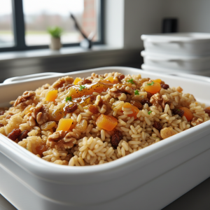 Riz complet aux fruits secs et noix - Recette restauration collective