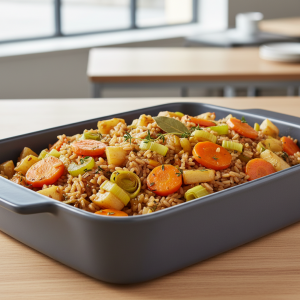 Riz complet aux légumes d'hiver - Recette restauration collective