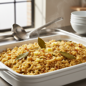 Riz pilaf au beurre enrichi - Recette restauration collective