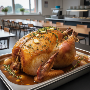 Rôti de dinde au jus - Recette restauration collective