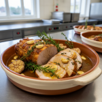 Rôti de porc au jus - Recette restauration collective