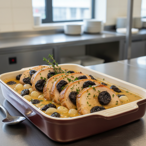 Rôti de porc aux pruneaux - Recette restauration collective