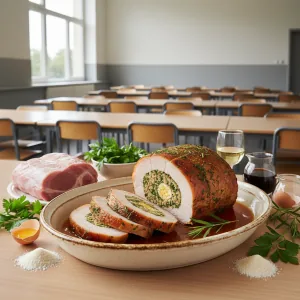 Rôti de porc farci aux herbes - Recette restauration collective