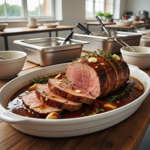 Rôti de veau au jus - Recette restauration collective