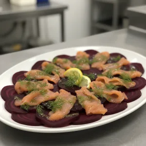 Salade de betteraves et saumon fumé - Recette restauration collective