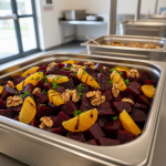 Salade de betteraves rôties à l'orange et noix - Recette restauration collective