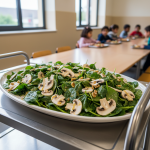 Salade de champignons et épinards - Recette restauration collective