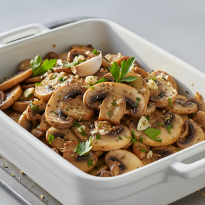 Salade de champignons marinés à l'italienne - Recette restauration collective