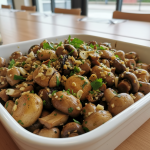 Salade de champignons rôtis à l'ail et persil - Recette restauration collective