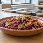 Salade de chou rouge à l'asiatique - Recette restauration collective