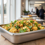 Salade de chou-fleur, pois chiches et herbes - Recette restauration collective