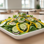 Salade de concombre et poivron jaune - Recette restauration collective