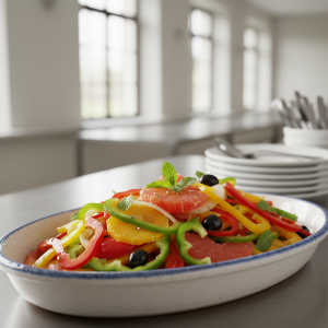 Salade de poivrons et agrumes - Recette restauration collective