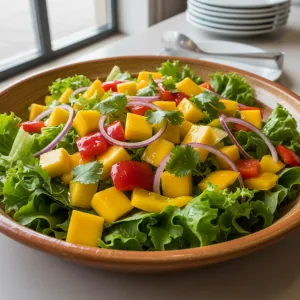 Salade de poivrons et mangue - Recette restauration collective