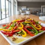 Salade de poivrons et noix - Recette restauration collective