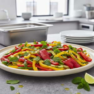 Salade de poivrons, menthe et citron vert - Recette restauration collective