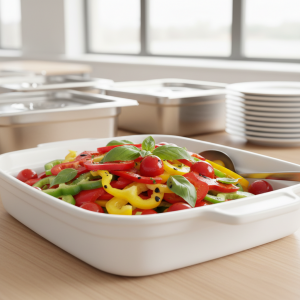 Salade de poivrons, tomates et basilic - Recette restauration collective