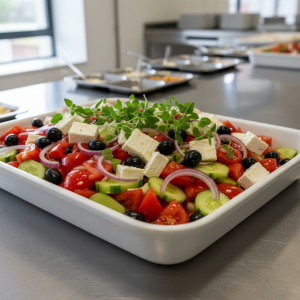 Salade de tomates et concombre à la grecque - Recette restauration collective