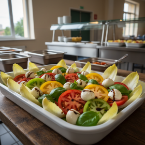 Salade d'endives à la caprese - Recette restauration collective