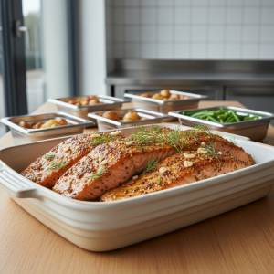 Saumon au miel et moutarde - Recette restauration collective