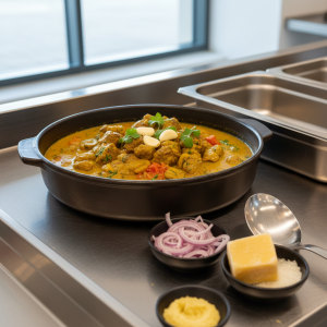 Sauté d'agneau au curry - Recette restauration collective