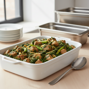 Sauté d'agneau aux épinards - Recette restauration collective