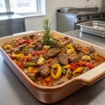 Sauté d'agneau aux poivrons - Recette restauration collective