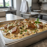 Sauté de veau aux champignons - Recette restauration collective