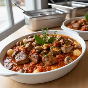 Sauté de veau Marengo - Recette restauration collective